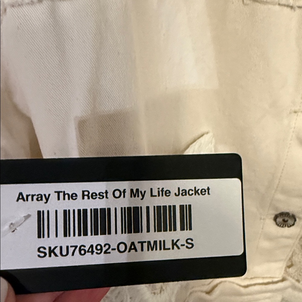 POL Cream Patchwork Button-Front Jean Jacket NWT - image 3